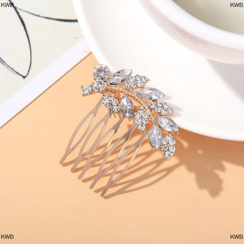 Kwb thời trang đơn giản rhinestone tóc lược cổ điển pha lê sáng bóng kẹp tóc cho cô dâu phụ kiện tóc cưới mũ nón