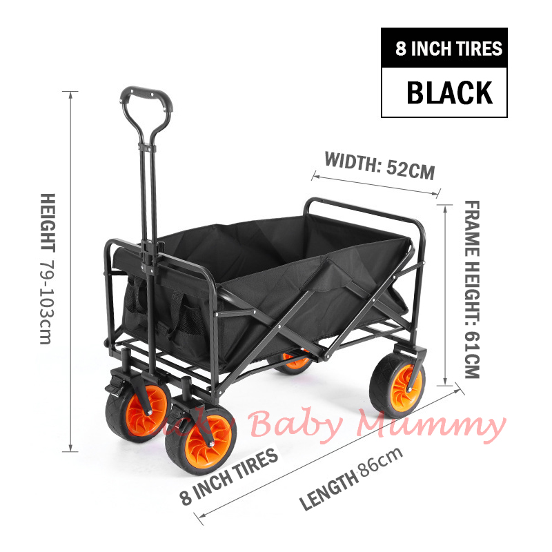 Folding Picnic Cart Camping Wagon Shopping/Outdoor Basket Trolley Beach