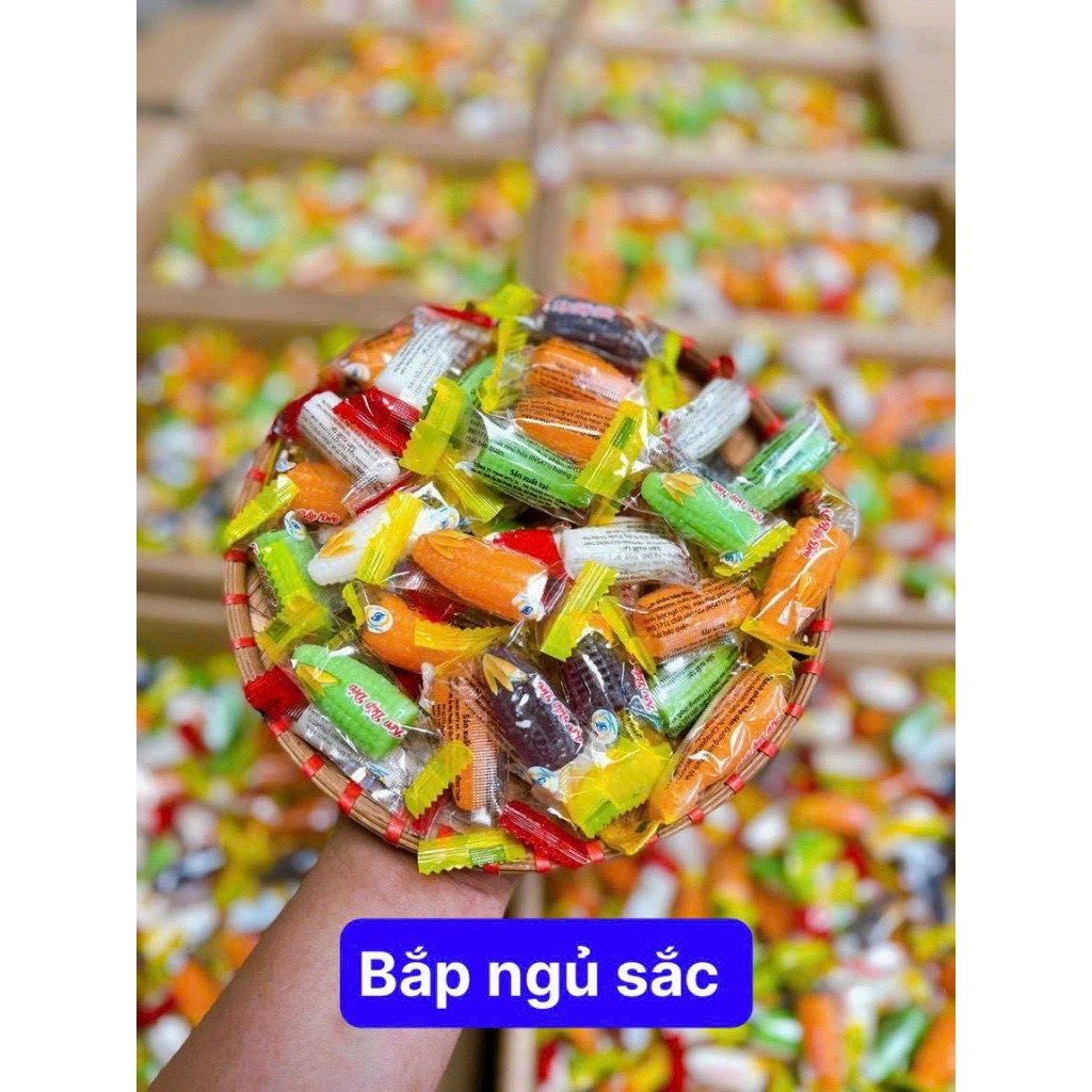 Kẹo bắp dẻo ngũ sắc 100g/250g/500g - bánh kẹo tết siêu hot - tết