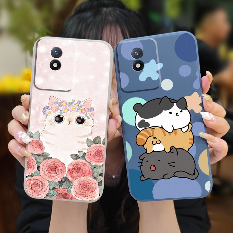 Liquid%20silicone%20shell%20phone%20case%20Phone%20Case%20For%20VIVO%20Y02%204G/Y11%202023/Y02A/Y02T%20Lens%20bump%20protection%20cat%20Cartoon%20cute%20-%20Image%202