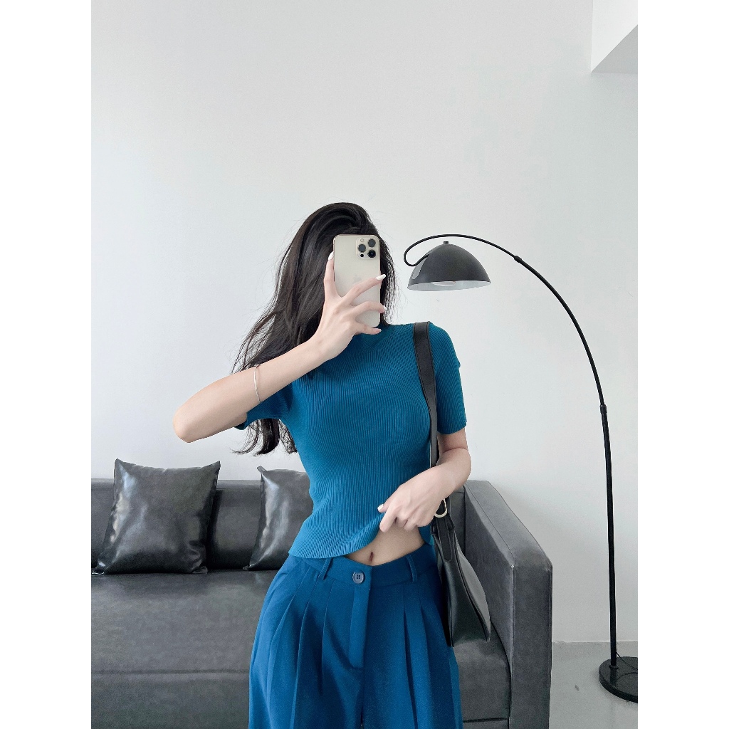 Áo len tăm cổ 3 phân Delys tay lỡ - AC312