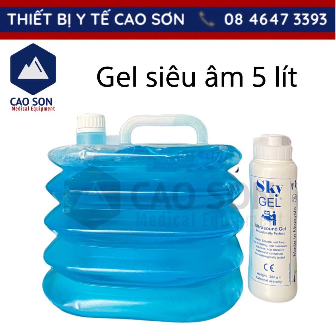 Gel siêu âm trắng/xanh Sky 5 lít