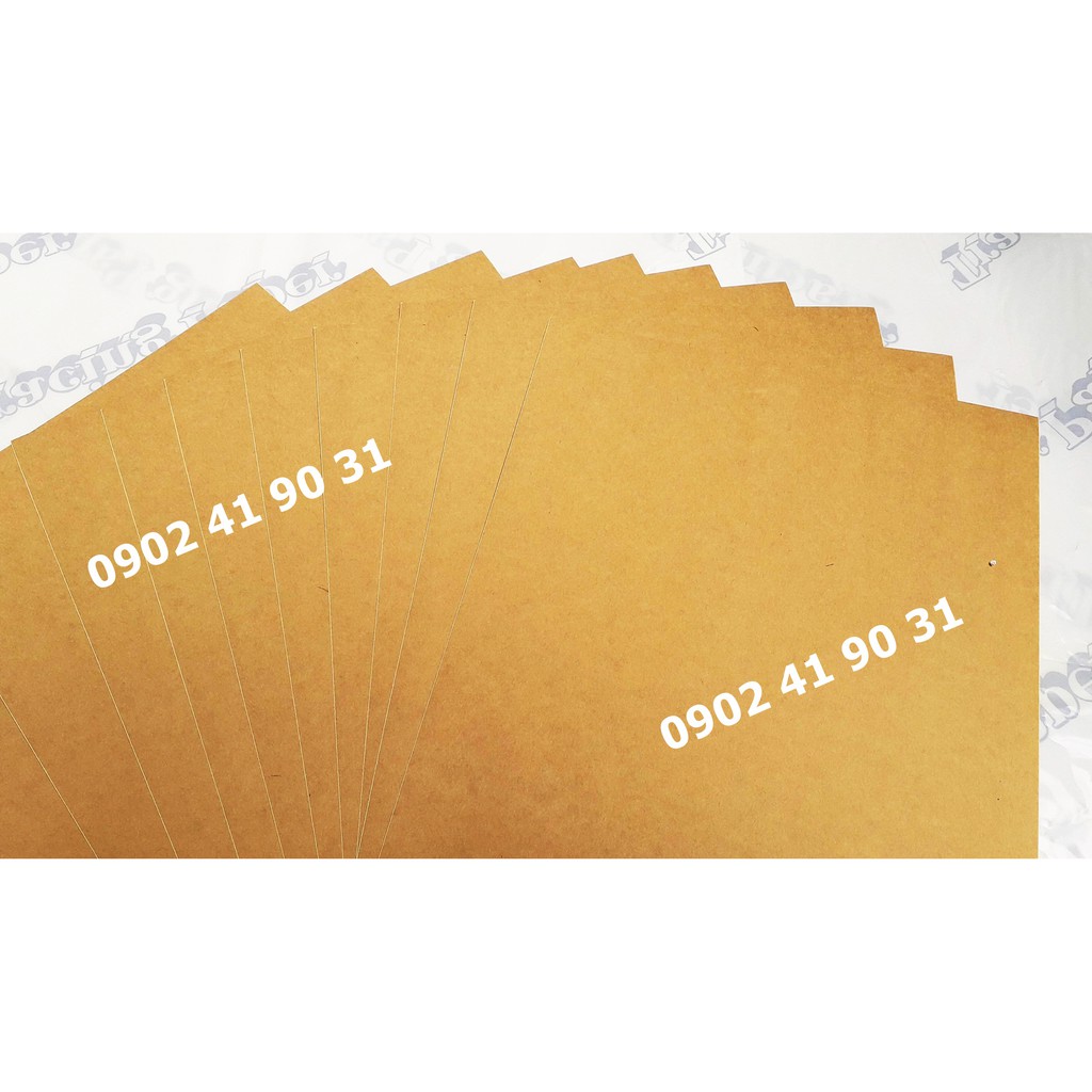 Set 20 Tờ Giấy in Decal Da Bò A4 (Giấy Kraft màu nâu)