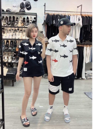 Áo polo cá đen đỏ HT12