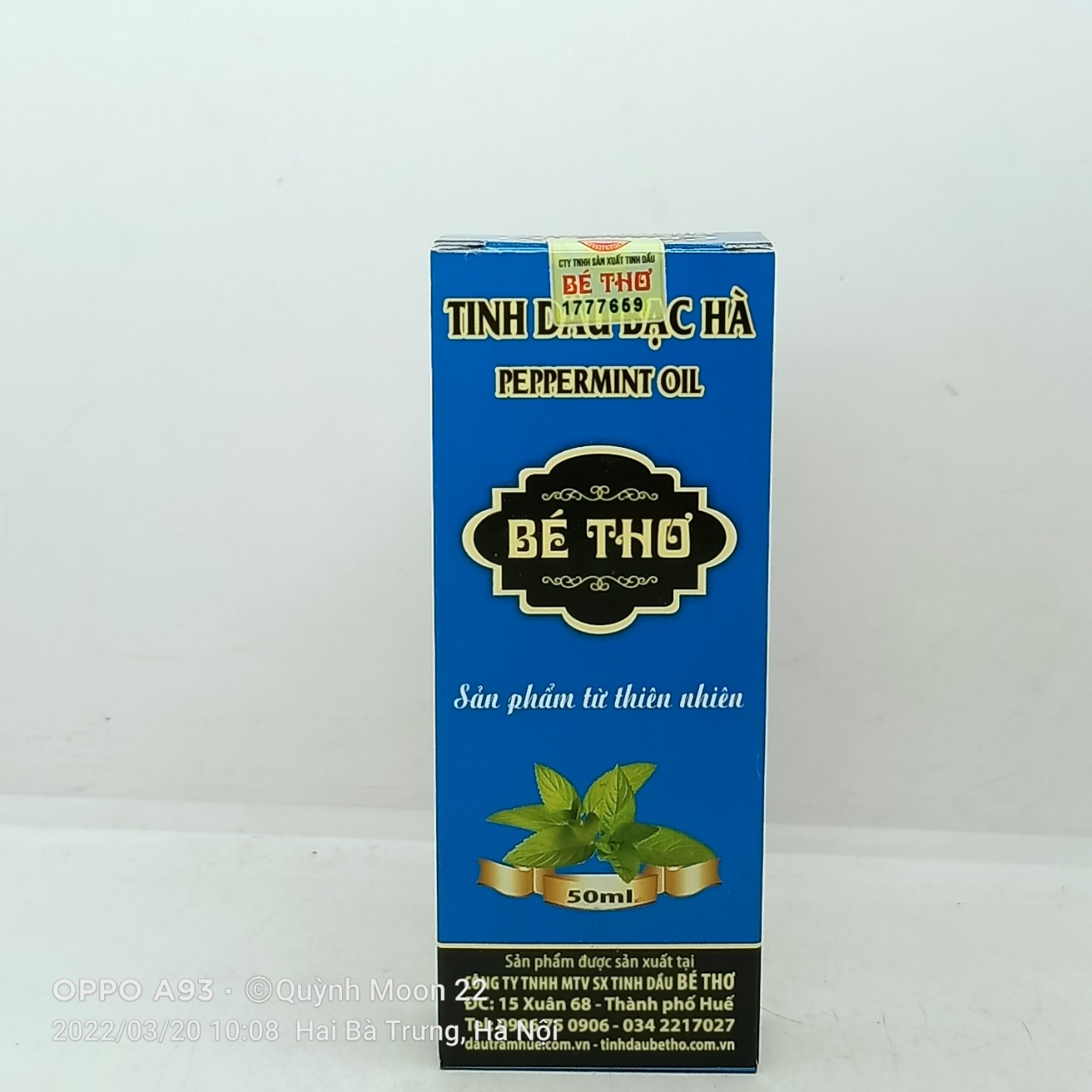 Tinh dầu bạc hà Bé Thơ lọ 50ml