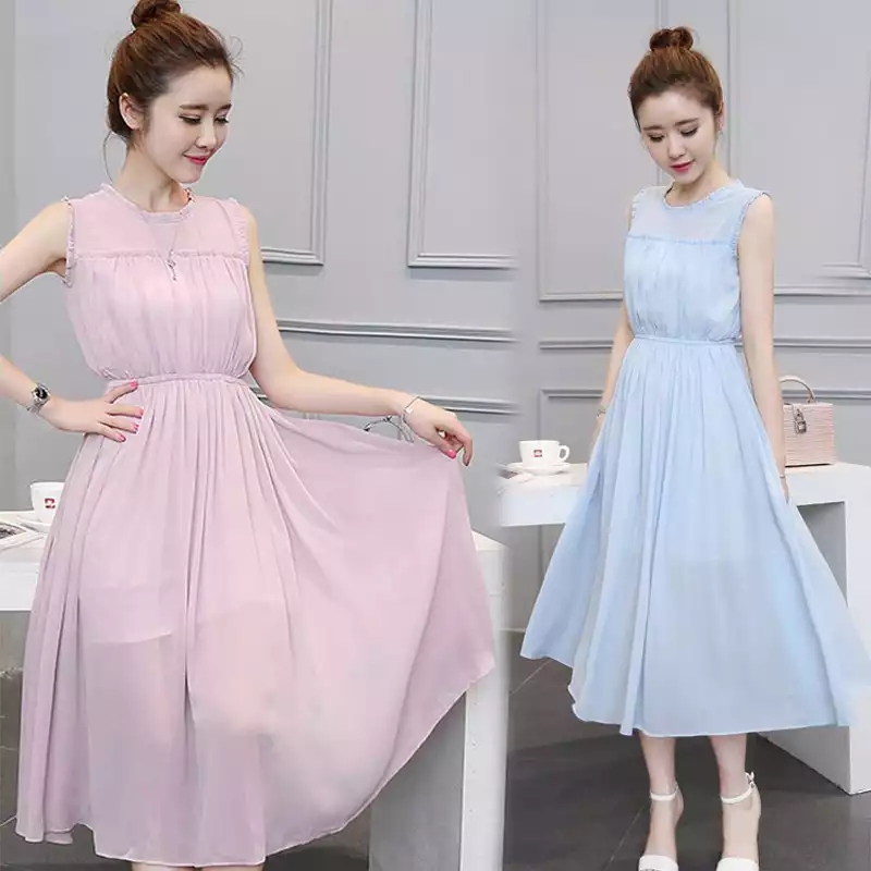 Váy xèo dáng dài chun eo xinh xắn