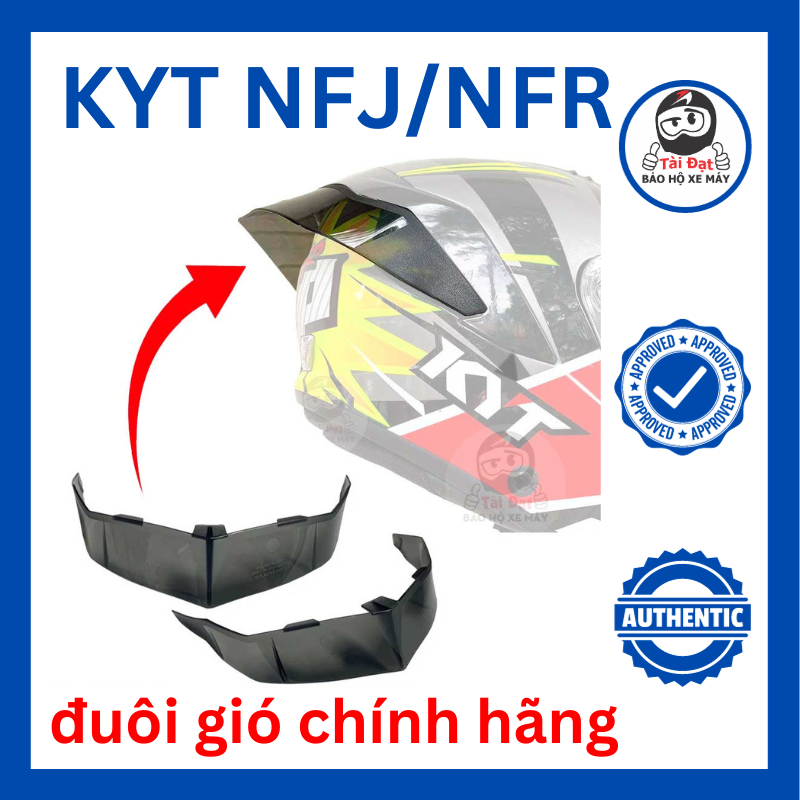 Phụ kiện nón bảo hiểm 3 4 KYT - Đuôi gió mũ KYT NFJ NFR