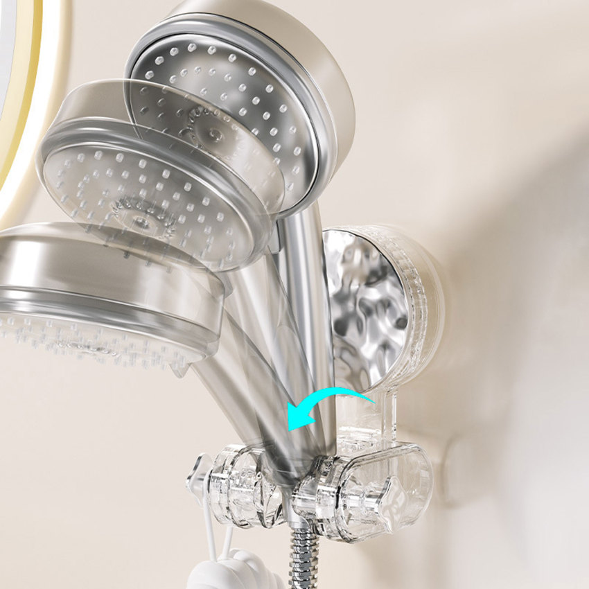 Shower Head Holder Removable Adjustable Shower Wall Holder Bracket Suction Cup Shower Head Bracket No Drilling For Bathroom