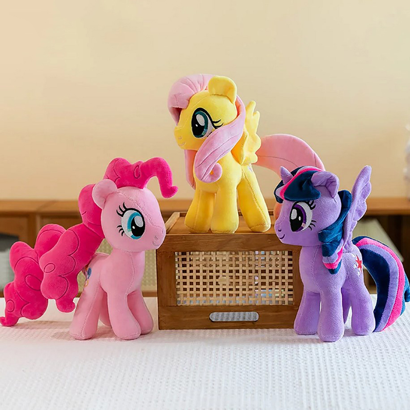 30CM My Little Pony Kawaii Toys Pinkie Pie Fluttershy Twilight Sparkle Soft Stuffed Dolls Ornaments Plushie Gifts For Kids.