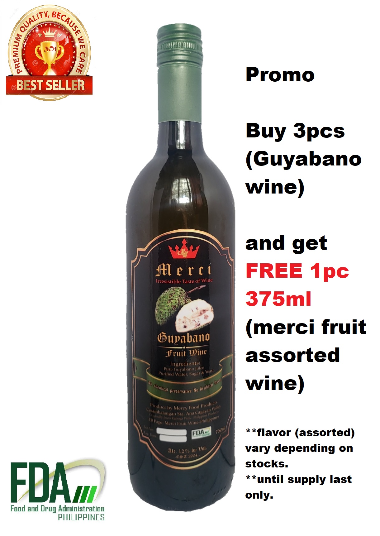 Merci Fruit (Guyabano Wine) 750ml Lazada PH