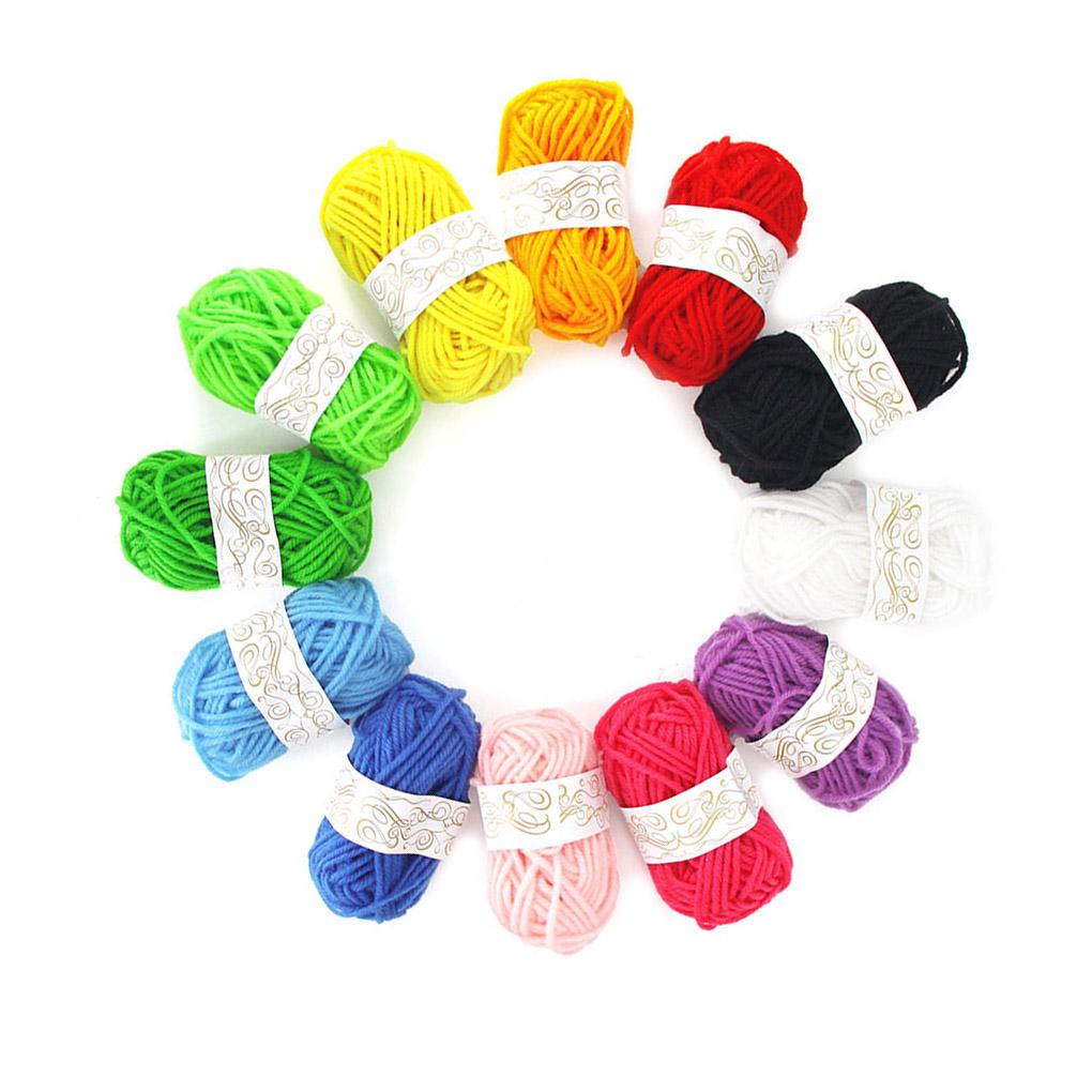 Set 12 cuộn len đan thủ công nhiều màu sắc