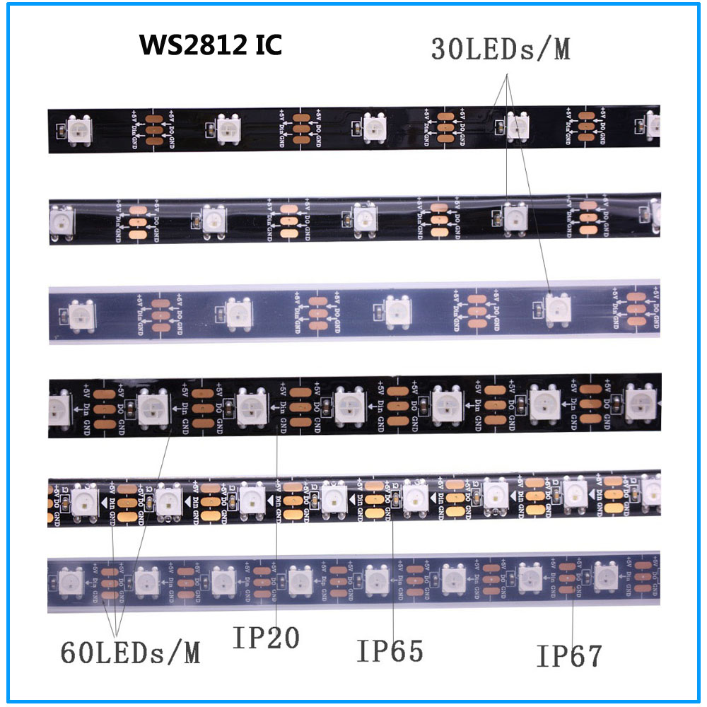 Dc5v Ws2812b Individually Addressable 5050 Rgb Led Strip Ws2812 Ic ...