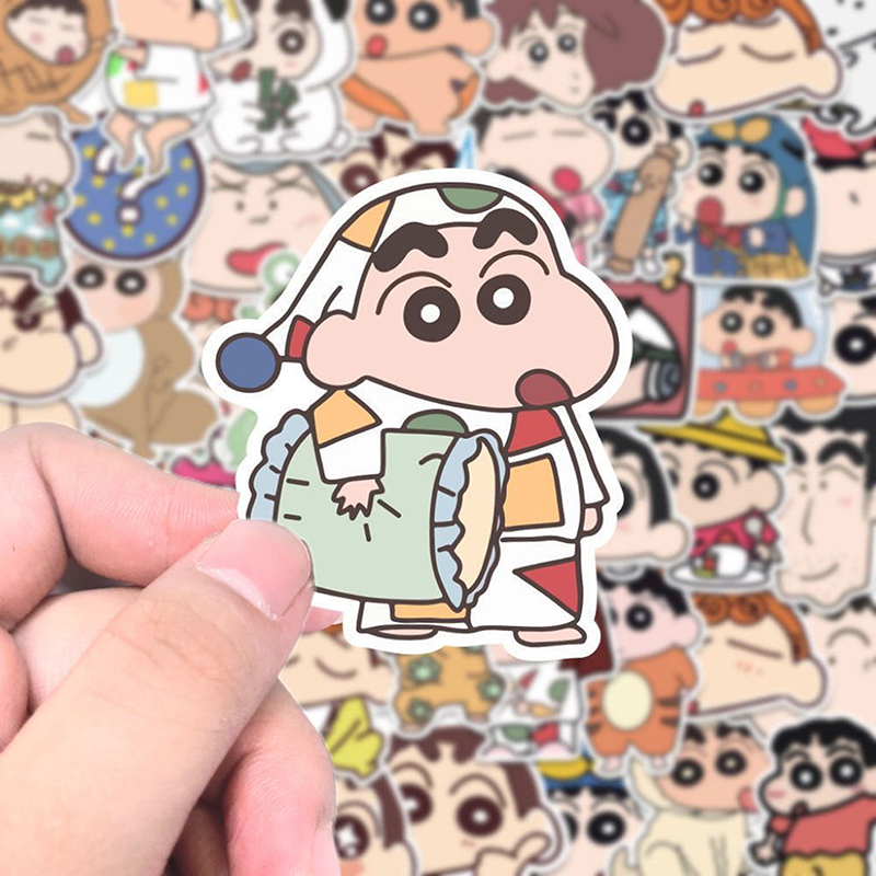 50/100Pcs Cartoon Anime Crayon Shin Chan Stickers For Car Laptop Phone Stationery Decor Decals Waterproof Sticker Kids Toys. 