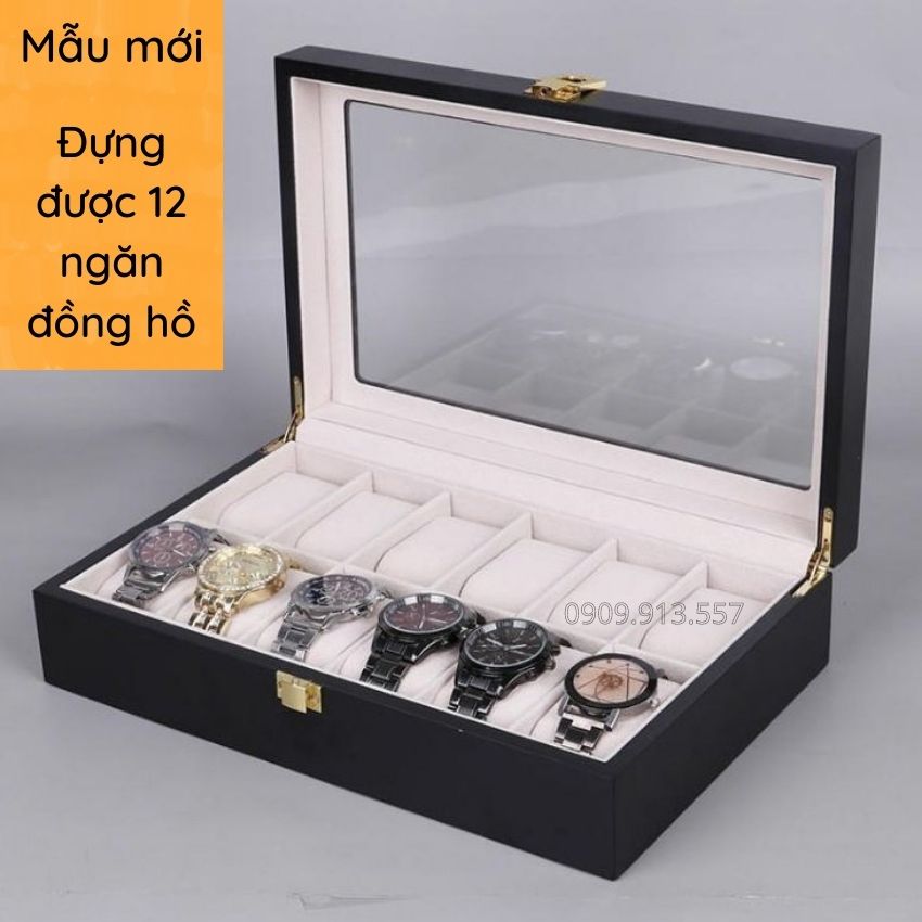 [HCM]Hộp đựng đồng hồ da 12 chiếc
