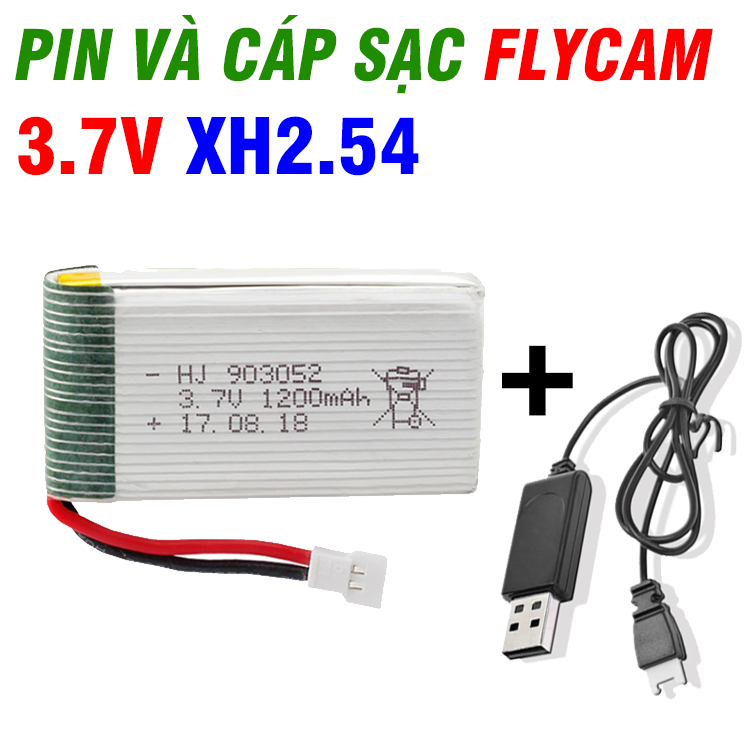 Bộ cáp sạc và pin máy bay 3.7v 1200mAh dung lượng cao