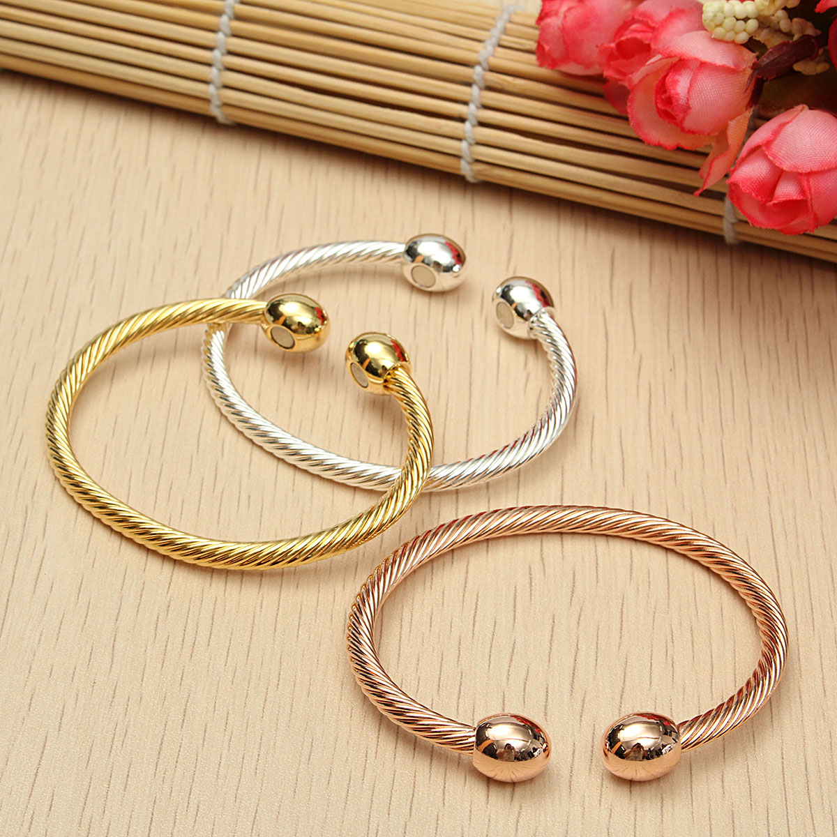 Healing Copper Magnetic Therapy Bracelet Bangle Arthritis Pain Relief Twisted.