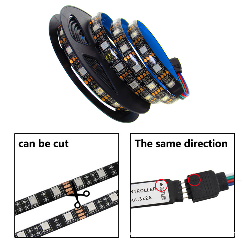 Dc 5v Rgb Led Strip Usb Not Waterproof Smd 5050 0.5- 5m 5 V Volt Tv Pc ...