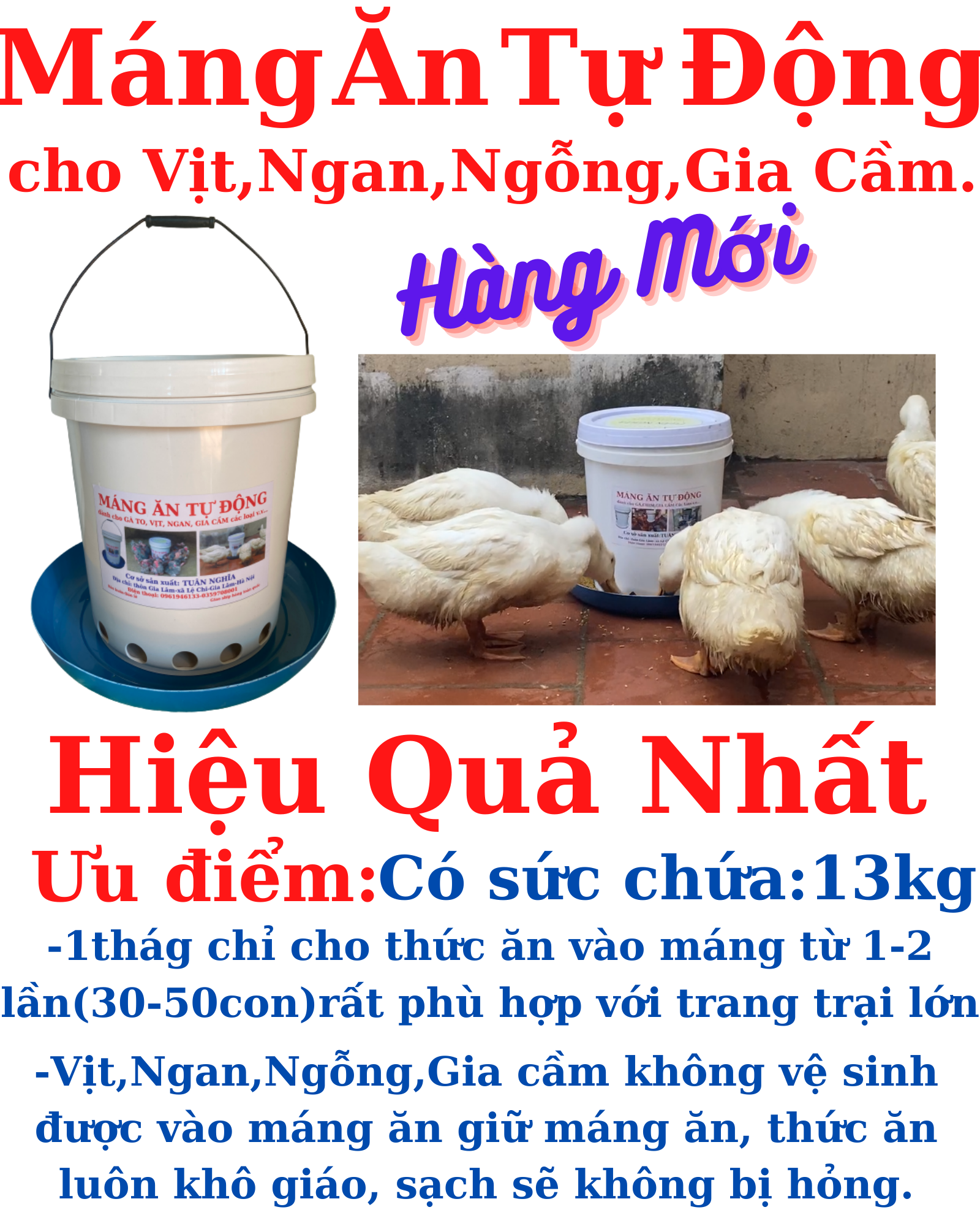 Máng ăn tự động cho Gà,Vịt,Ngan dùng hiệu quả nhất.