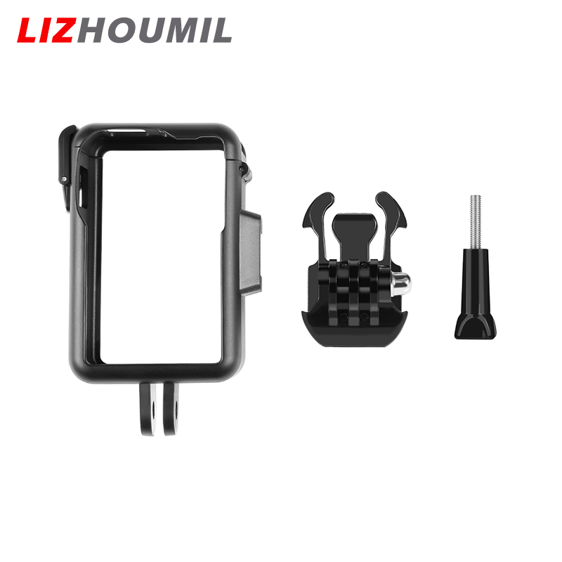 Lizhoumil camera frame cage action camera mount housing case shell with adapters compatible for dji osmo action 3 4