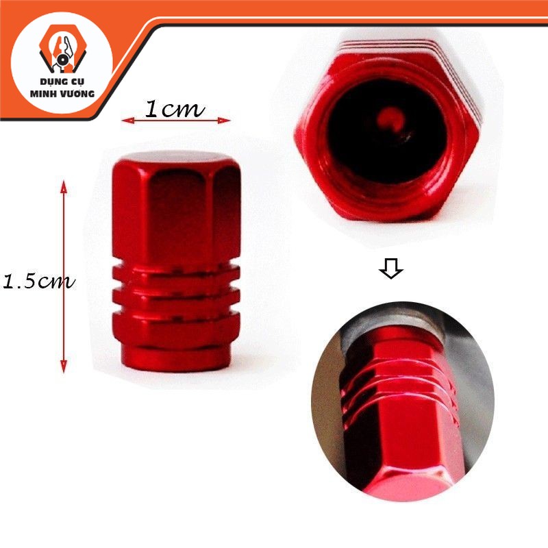 Set 4 Nắp van lốp ô tô xe hơi _ [Dụng Cụ Minh Vương]