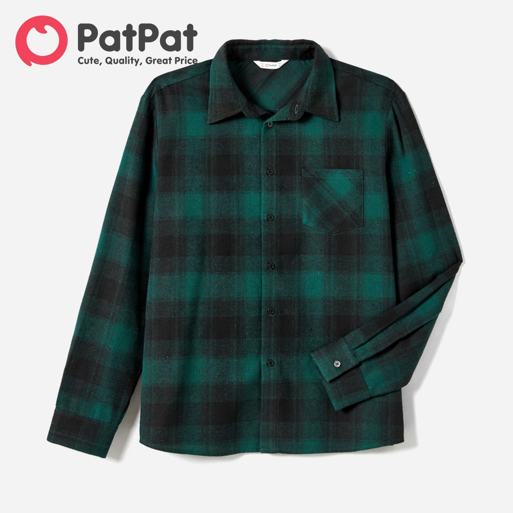 PatPat Family Matching Casual Plaid Long-sleeve Belted Dresses & Tops Sets
