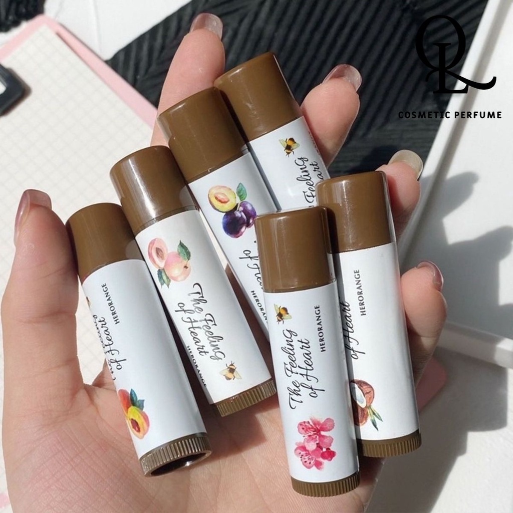 Son dưỡng môi herorange the feeling of heart hương trái cây có màu