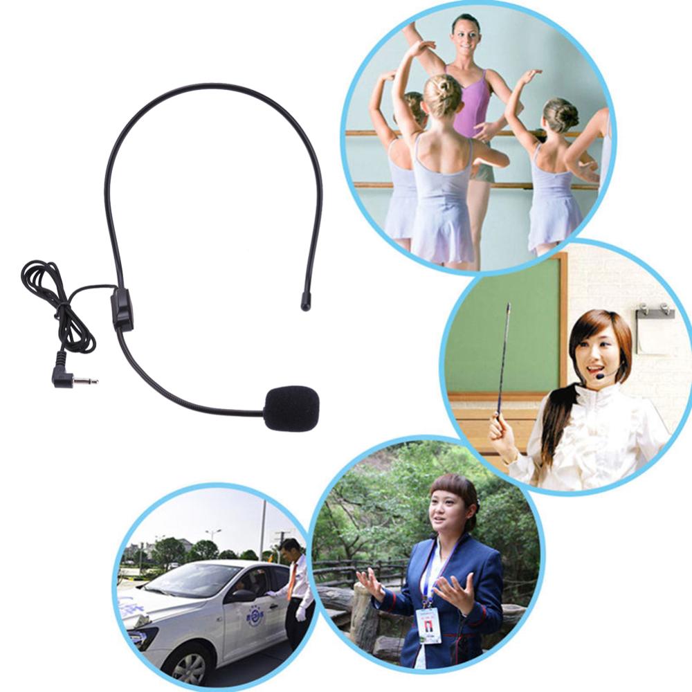 3.5mm Plug Guide Lecture Speech Headset Mic Voice Amplifiers Portable Guide Lecture Speech Microphone Lightweight Over Head for Teaching Meeting