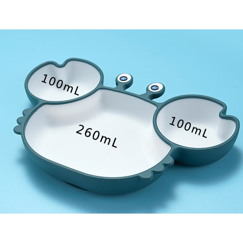 Khay ăn dặm silicon cho bé - hình cua (No Brand)