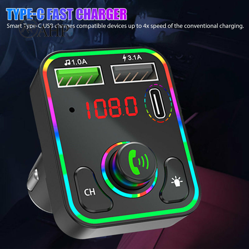 Fansuq 【hàng có sẵn】📣F3 Bluetood-Tương Thích phát FM trên xe ô tô MP3 Đài Phát Thanh U Đĩa Âm Nhạc Máy Nghe Nhạc Bộ chuyển đổi không dây Kit Pd Nhanh Chóng Sạc Hands-Free Cuộc Gọi Receiver