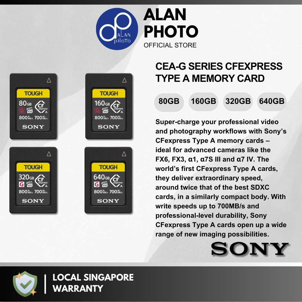 Sony CFexpress Type A TOUGH Memory Card (80GB / CEA-G80T) (160GB