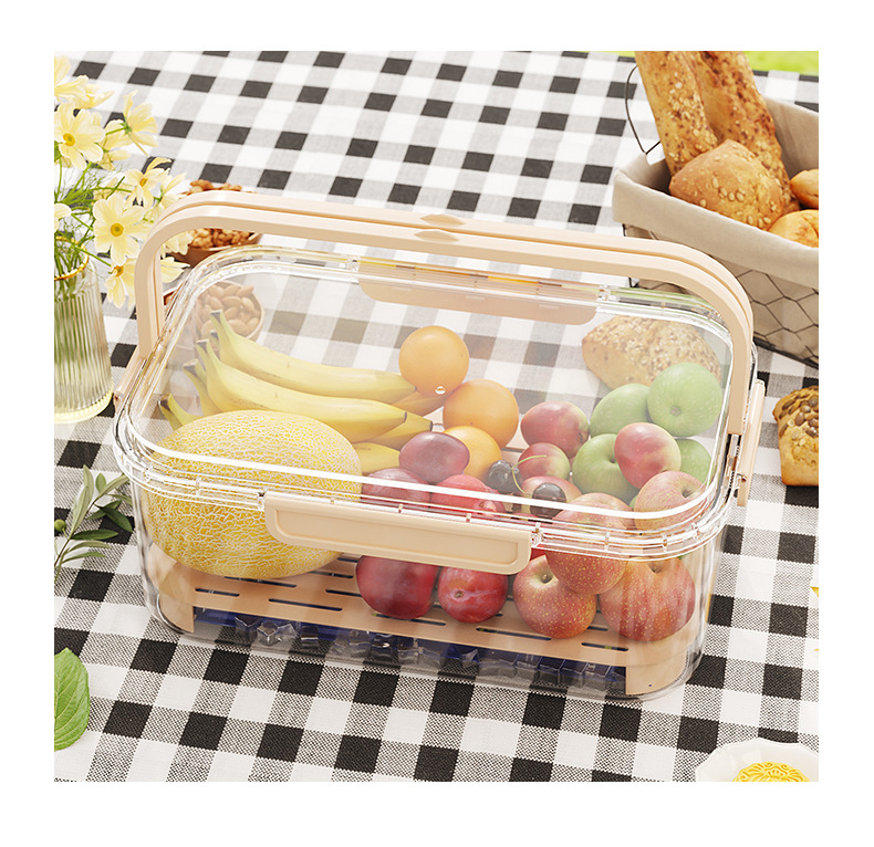 Portable crisper Plastic crisper Portable outdoor picnic box Refrigerator storage box