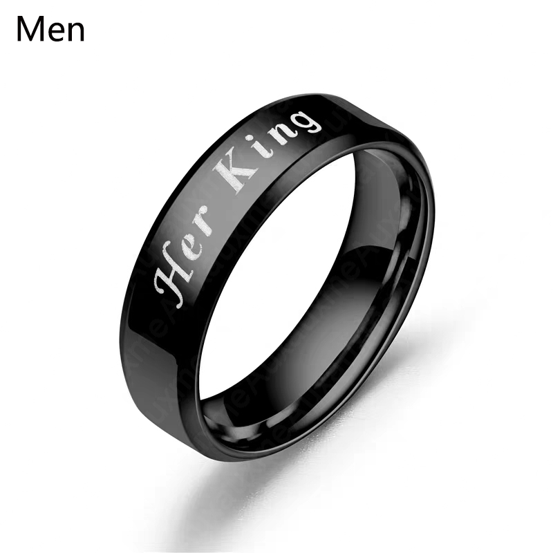 6mm%20Her%20King%20His%20Queen%20Ring%20For%20lovers%20Jewelry%20Black%20Stainless%20Steel%20Couple%20Wedding%20Day%20Gift%20-%20Image%202