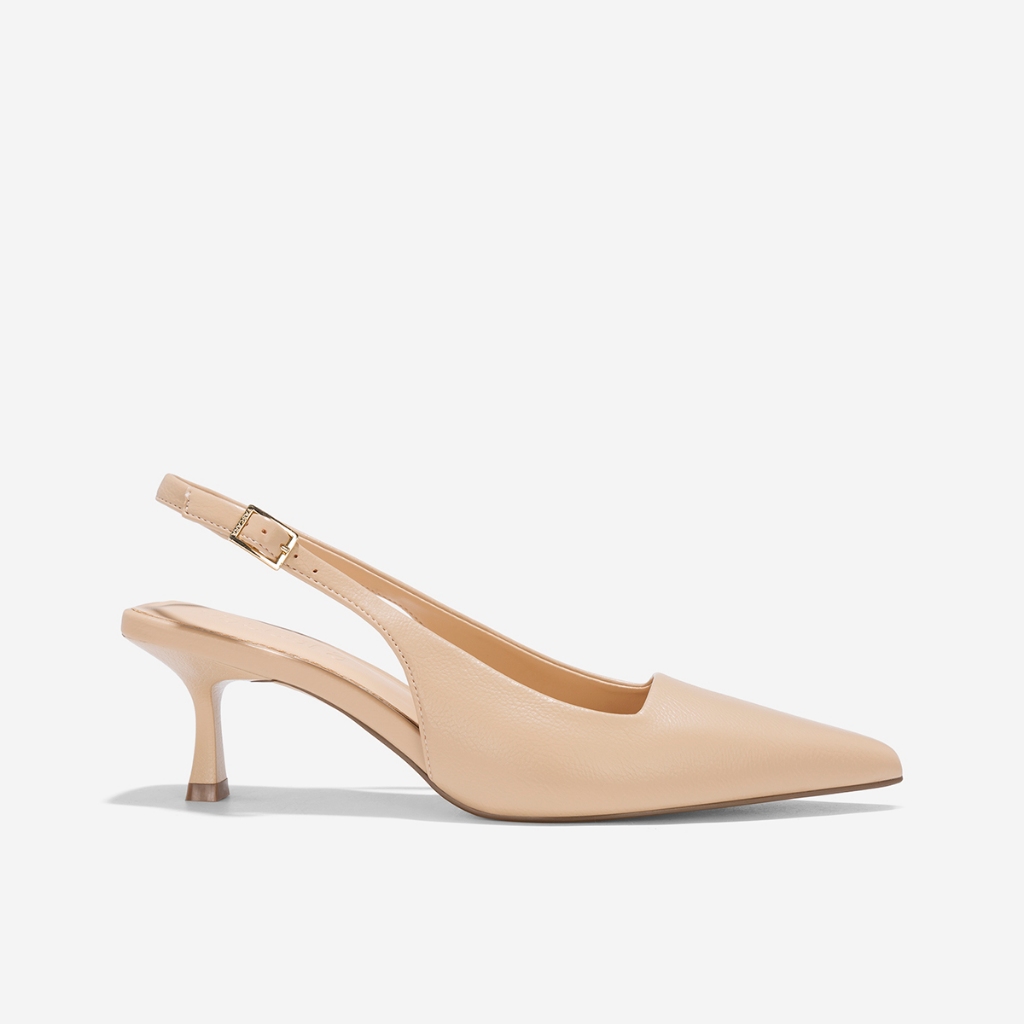 Vascara Giày spool heel slingback mũi nhọn - BMN 0652