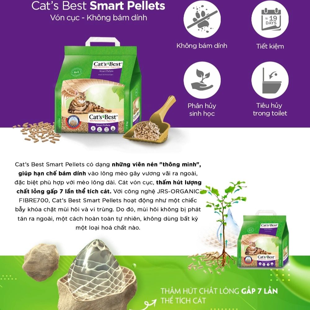 Cát Cat's Best - Cát gỗ vệ sinh cho mèo
