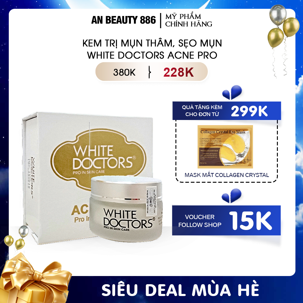 Kem trị mụn, ngừa sẹo thâm white doctors acne pro 25gr