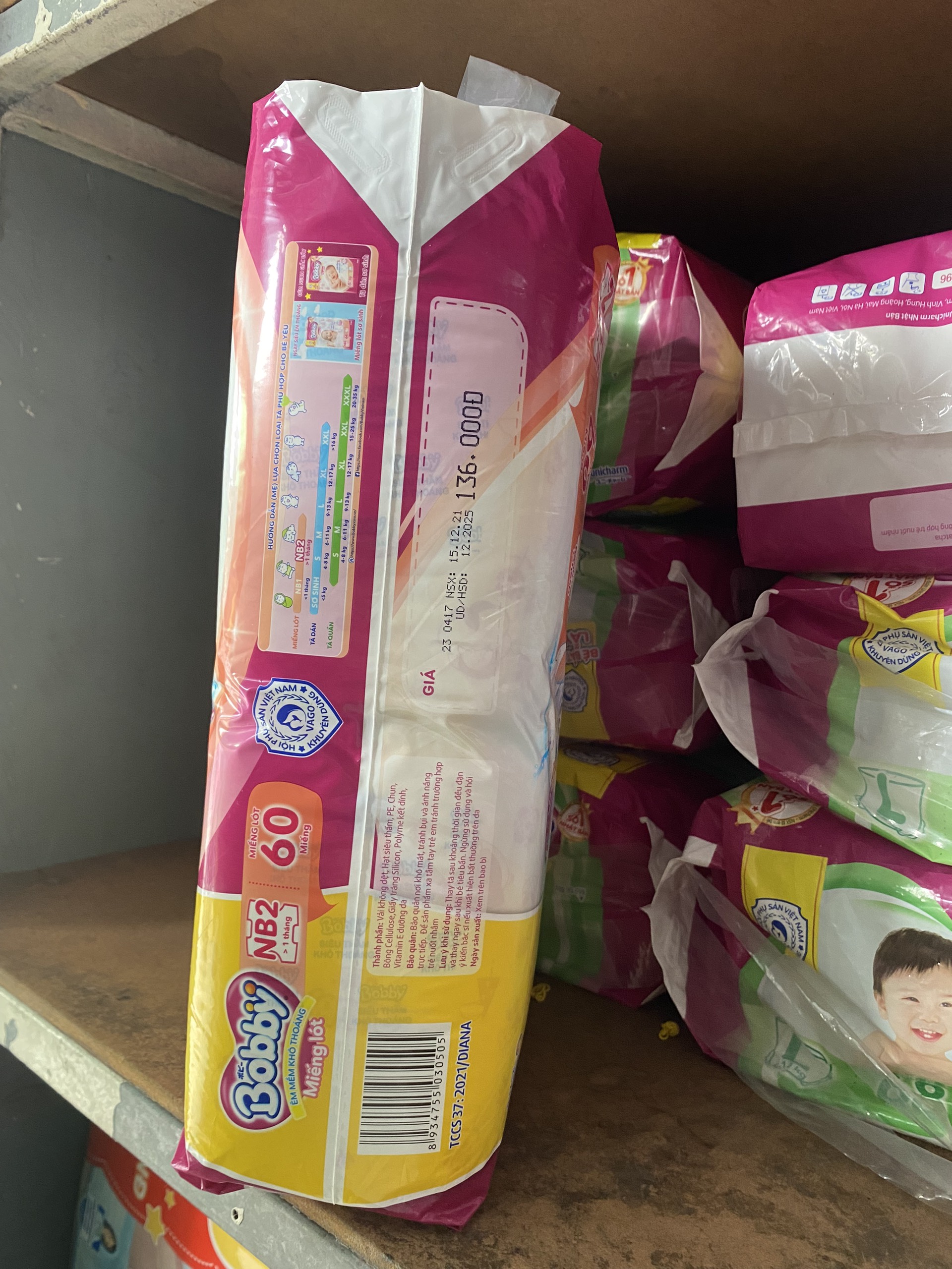 Miếng Lót Sơ Sinh Bobby Nb2 60M