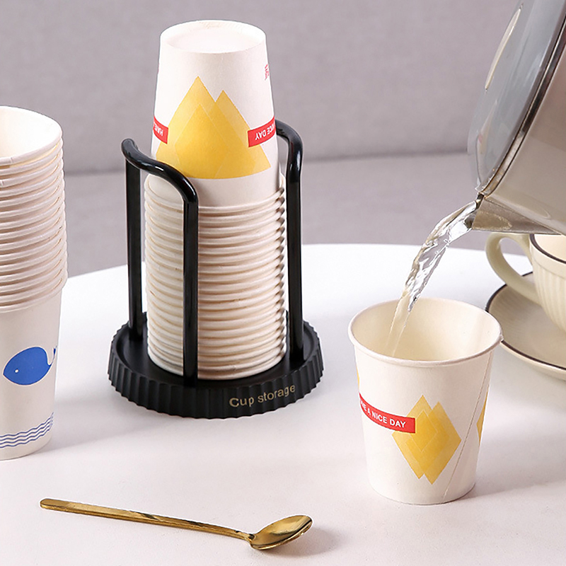 Disposable Cup Storage Holder Rack Shelf Water Tea Cups Plastic Dispenser Mug Display Stand Organizer Supplies Home Organization. 