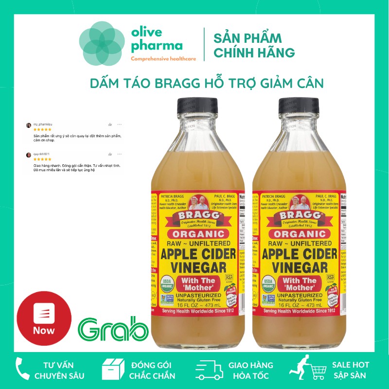 Dấm Táo Hữu Cơ Có Con Dấm cái 473ml