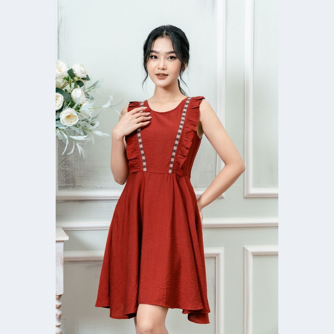 Váy sát nách nữ bèo thêu Freedy - WVS2201