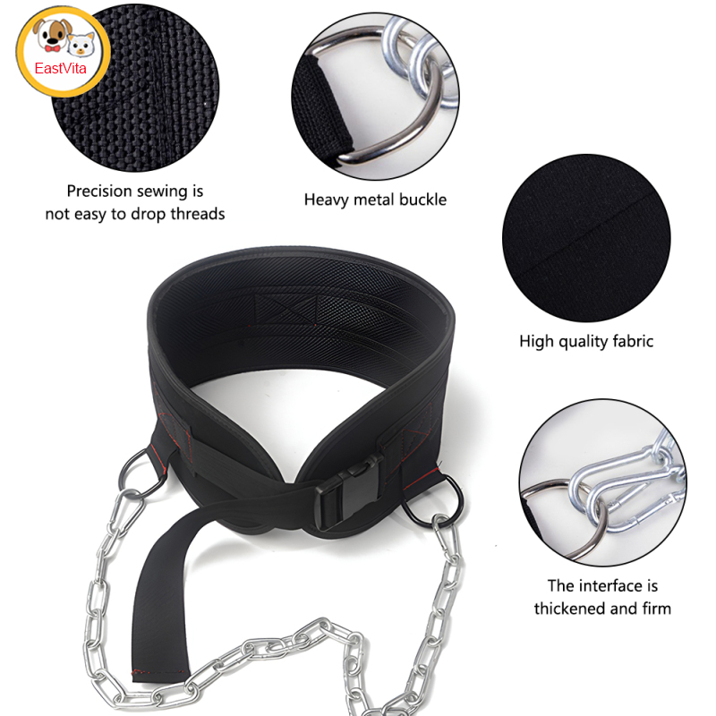 Professional Weightlifting Belt With Chain Gym Workout Pull Ups Belt For Weight Lifting Squat Training Fitness