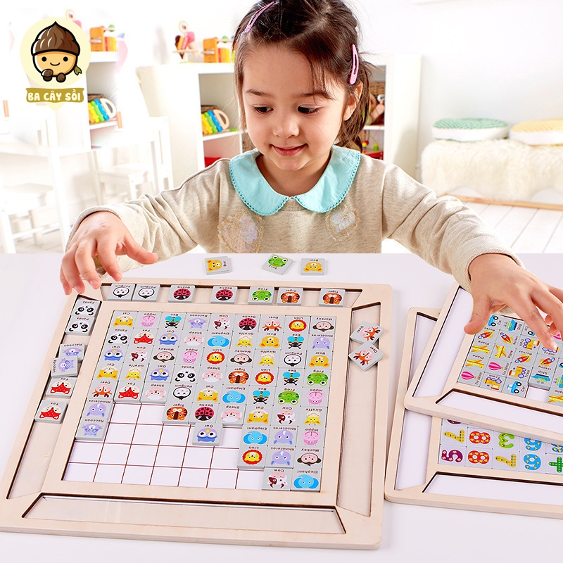 Bảng gỗ Pikachu, đồ chơi xếp hình ghép cặp bằng gỗ, đồ chơi trí tuệ giúp phát triển tư duy cho bé