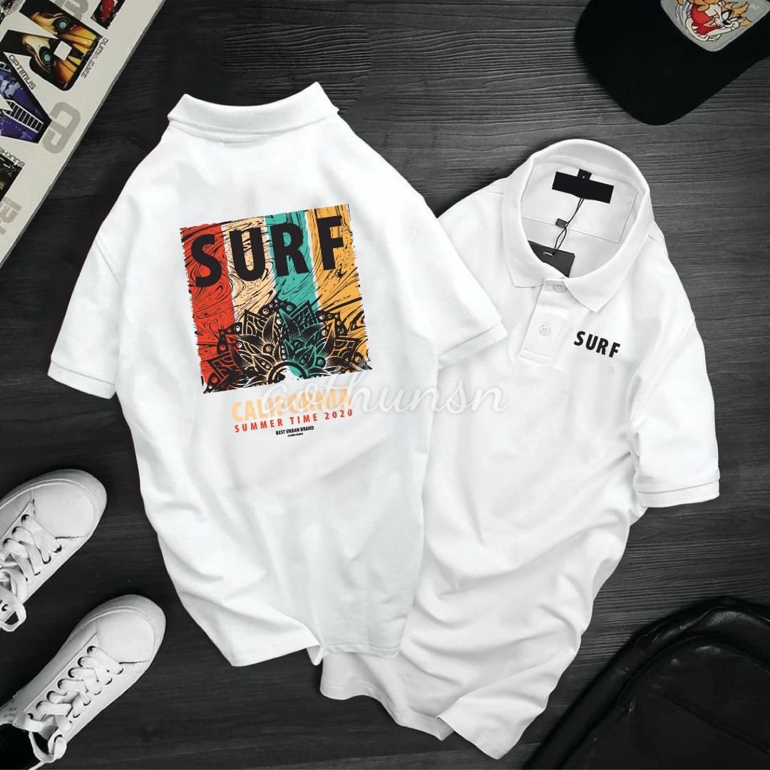 Áo thun cổ trụ cổ bâu polo SURF