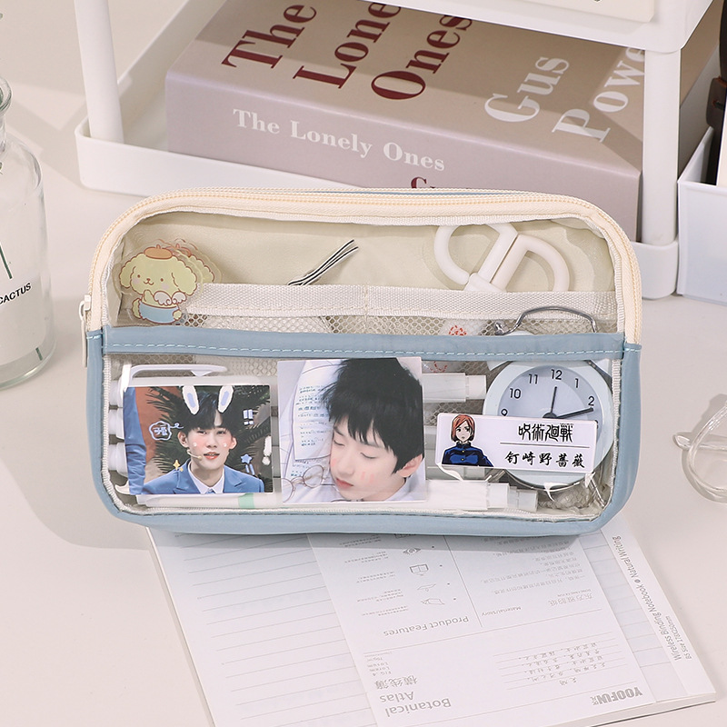 Transparent pencil case Students' pencil case Pupils' transparent pencil case