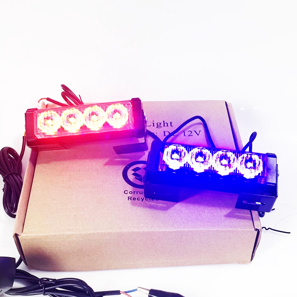 Đèn led police nhấp nháy trang trí ô tô, xe bán tải, cho ca lăng trước loại 12v -giá 1 cặp