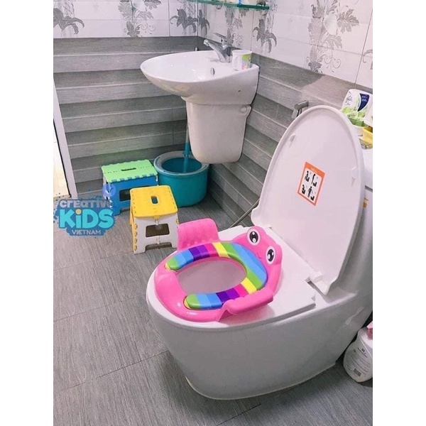 Bệ Thu Nhỏ Bồn Cầu Hình Ếch Có Tay Vịn