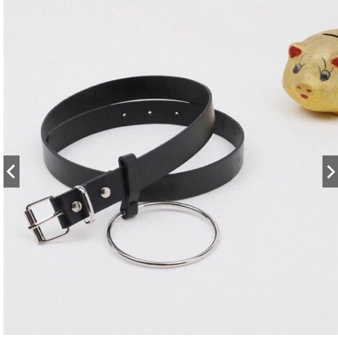 Dây Lưng Nữ, Nịt Bụng Màu Đen Mặt Vuông khoen tròn