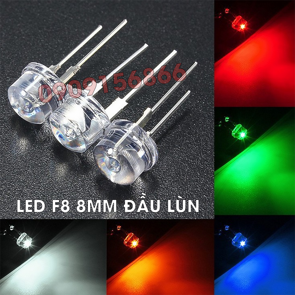 Đèn Led F8 8mm lùn (combo 10 led)