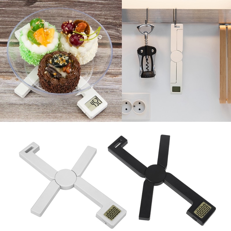 Compact Folding Digital Kitchen Scale, Accurate Foldable Portable Food Scale w/ Easy to Read LCD Display