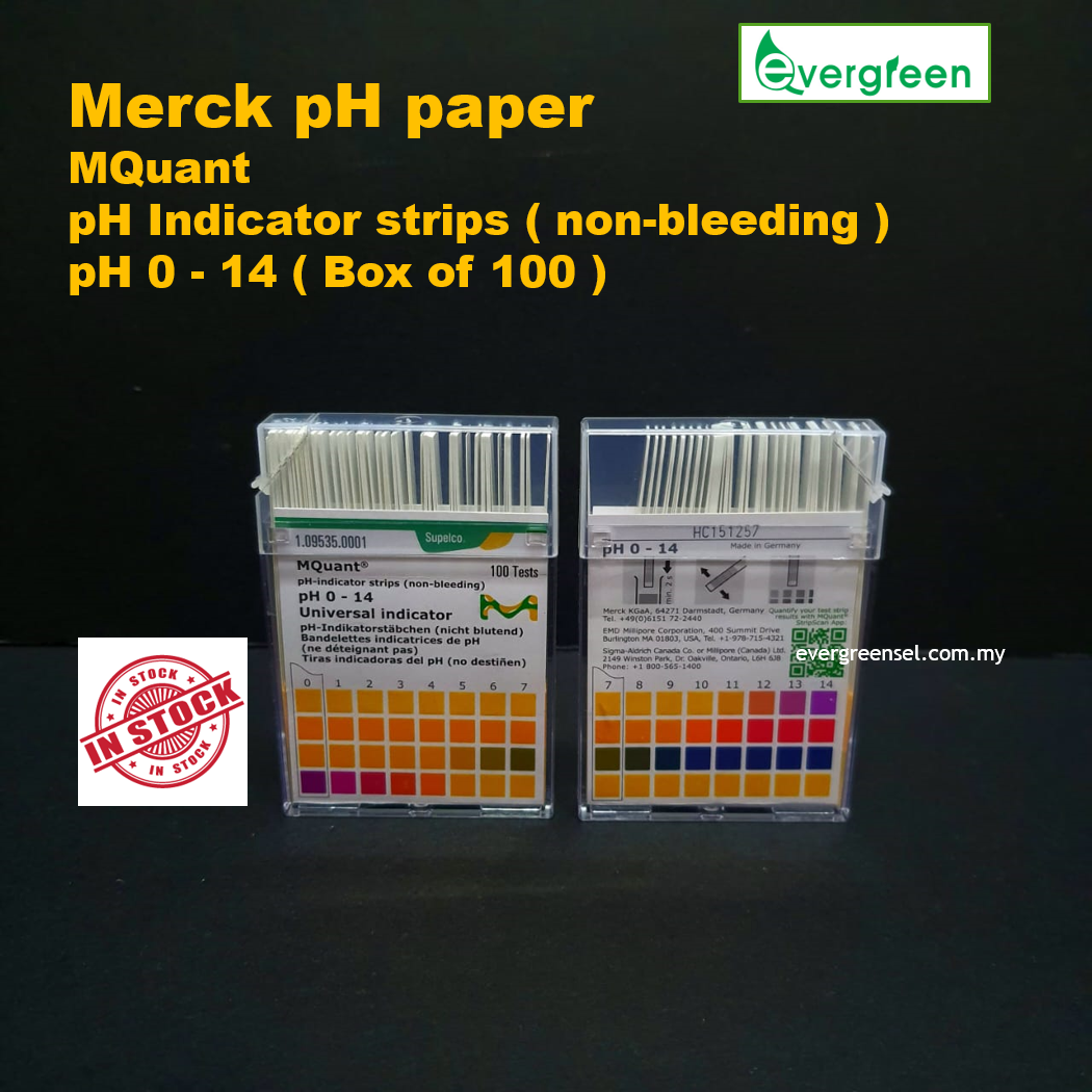 ( Promo ) Merck pH Paper, ( pH 0 14 pH Indicator Strips), Box of 100
