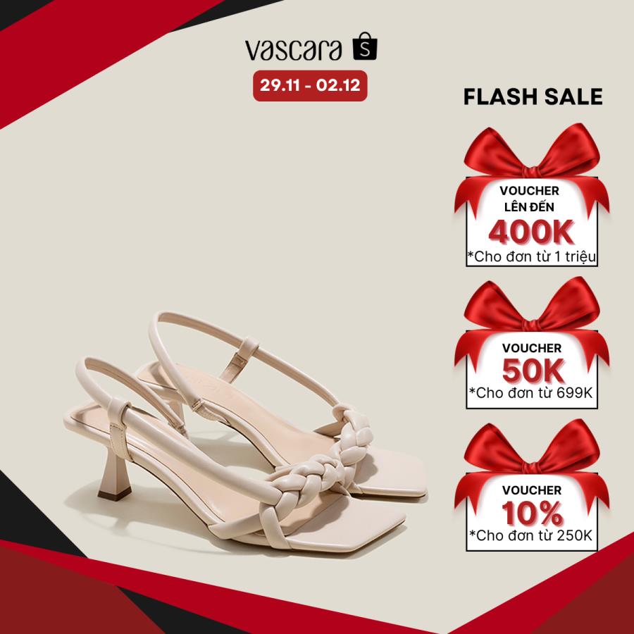 Vascara Sandal Spool Heel Quai Thắt Bính Phồng - SDN 0772